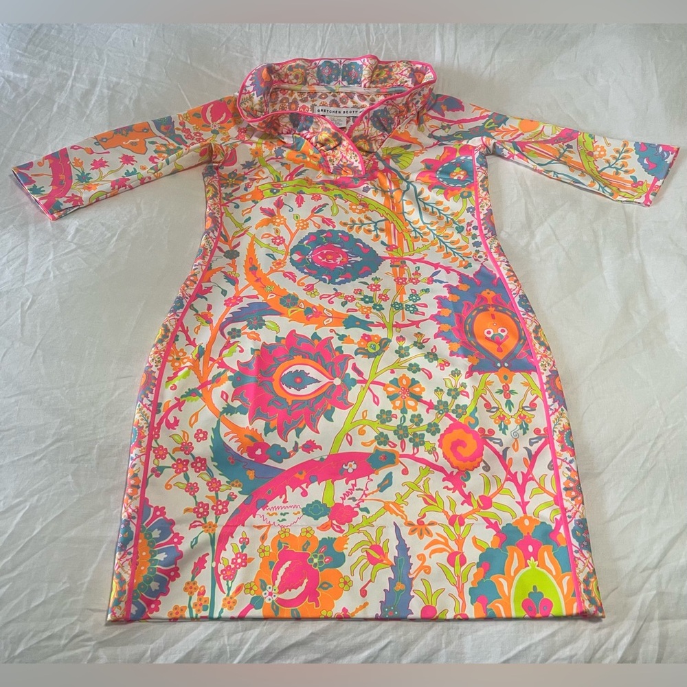Gretchen Scott | Women’s SZ Small | Magic Carpet Ruffle RuffNeck Dress Cruise